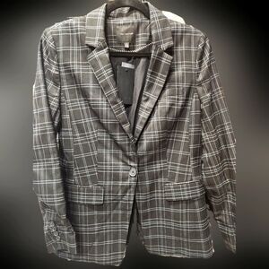 NWT The Limited Blazer Suit Jacket Black Gray Check Plaid Small $150 Retail
